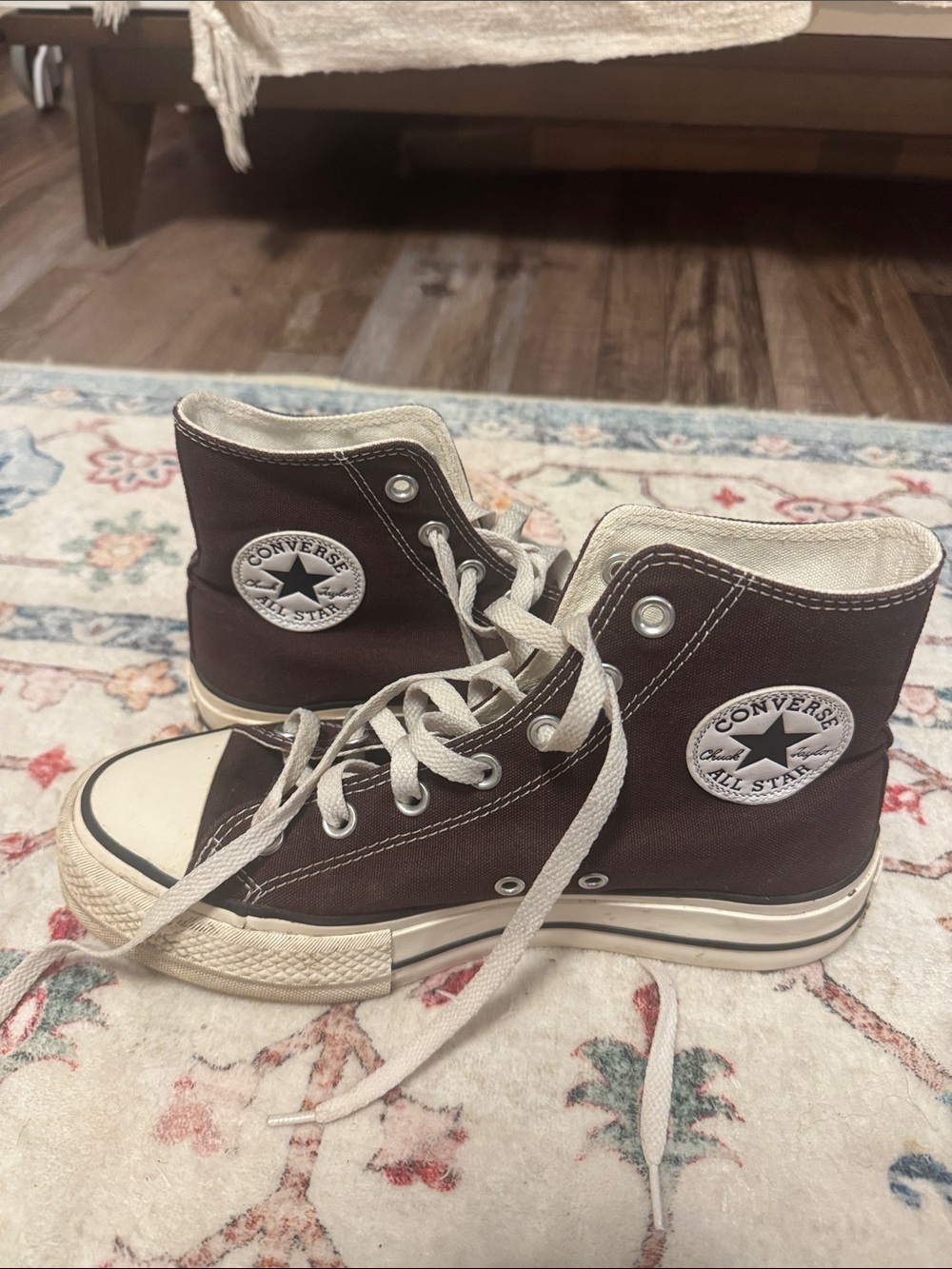 Converse High Top Sneakers small platform - Dark Brown size women’s 8